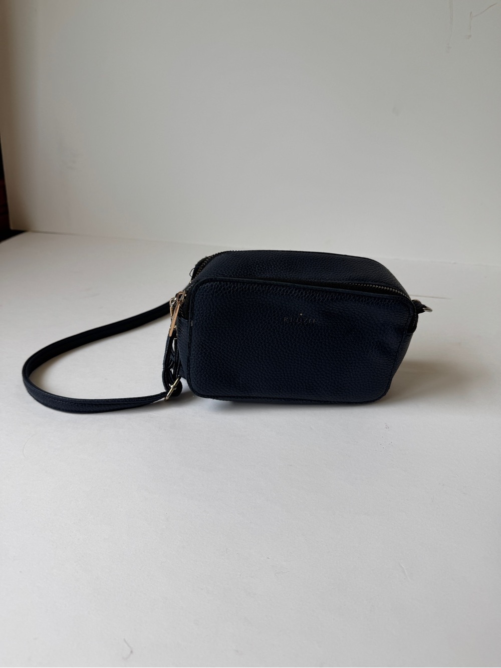 kenzie Navy Crossbody Bag with Gold Hardware